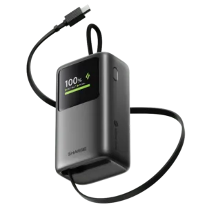 Sharge HyperTower 45 Power Bank ( 45W, 10K,Built-in Cable)