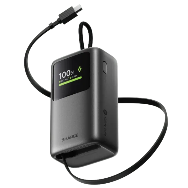 Sharge HyperTower 45 Power Bank ( 45W, 10K,Built-in Cable)