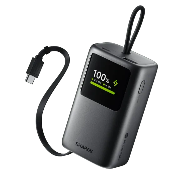 Sharge HyperTower 45 Power Bank ( 45W, 10K,Built-in Cable)