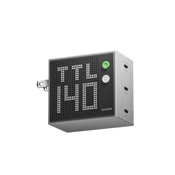 SHARGE Pixel 100 / 140 GaN Charger (67/100/140W, 3 Ports,Dot-Matrix Display)