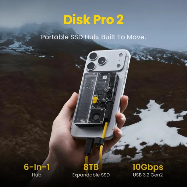 SHARGE Disk Pro 2 (6-in-1 Hub，Swappable SSD，Active Cooling Fan)
