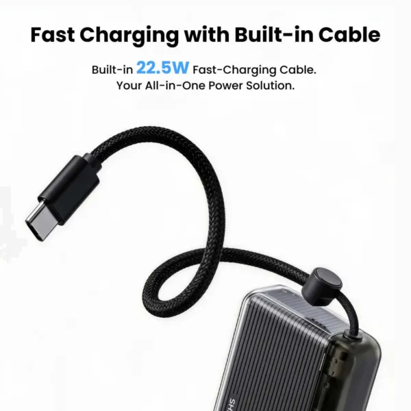 Sharge Flow 2 Power Bank(22.5W, 10K,Built-in Cable)
