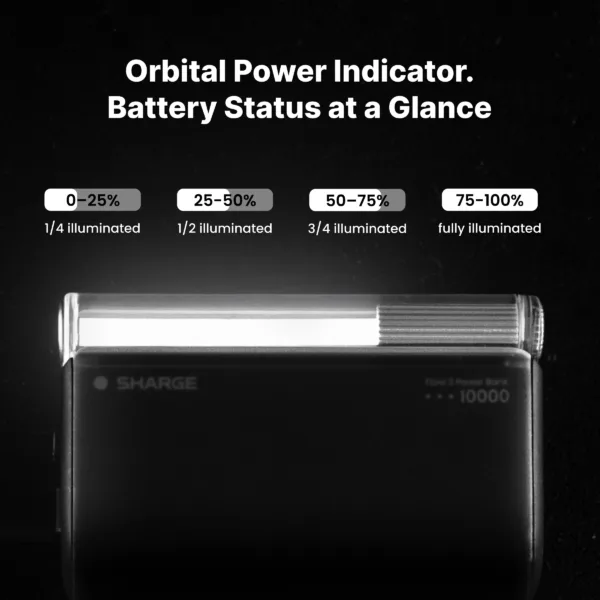 SHARGE Flow 3 Power Bank (45W, 10K, Built-in Cable)