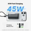 SHARGE Flow 3 Power Bank (45W, 10K, Built-in Cable)