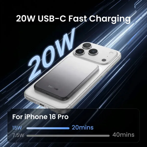 Sharge AeroMag Air Power Bank (5K,20W,0.33" Ultra-thin)