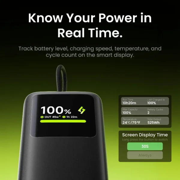 Sharge HyperTower 45 Power Bank ( 45W, 10K,Built-in Cable)