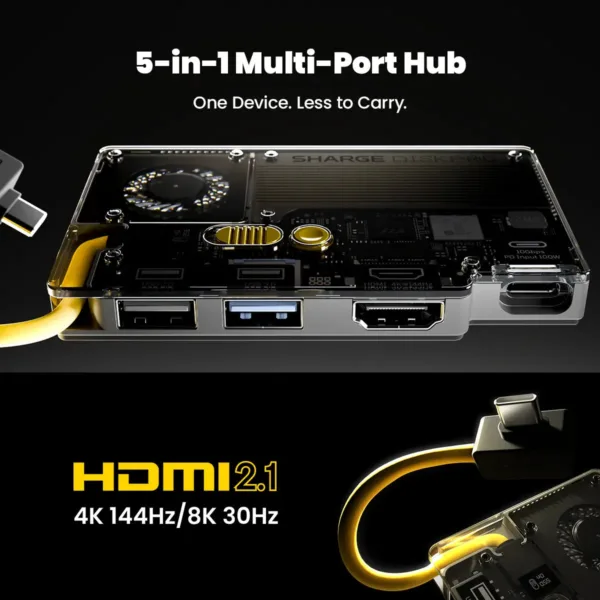 SHARGE Disk Pro( 5-in-1, 10Gbps, Up to 4TB,Active Cooling)