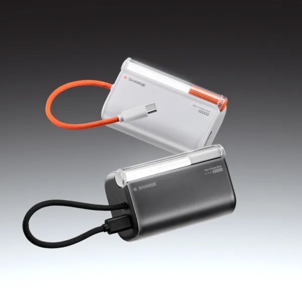 SHARGE Flow 3 Power Bank (45W, 10K, Built-in Cable)