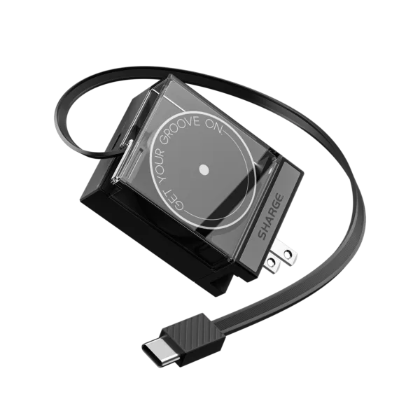 SHARGE Retractable 65 Charger ( 65W,2 Ports,Built-in Retractable Cable)