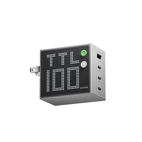 SHARGE Pixel 100 / 140 GaN Charger (67/100/140W, 3 Ports,Dot-Matrix Display)