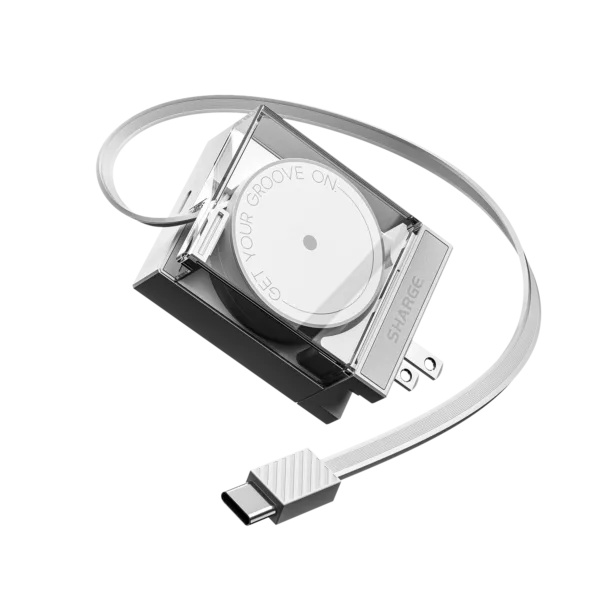 SHARGE Retractable 65 Charger ( 65W,2 Ports,Built-in Retractable Cable)